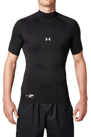 UA HG ARMOUR SS SHIRTS MOCK BB (BLACK)
