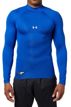 UA HG ARMOUR LS SHIRTS MOCK BB (ROYAL)