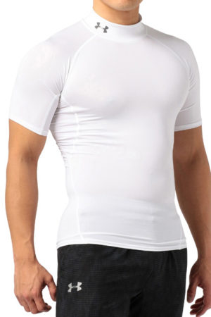 UA HG ARMOUR SS SHIRTS MOCK  (WHITE)