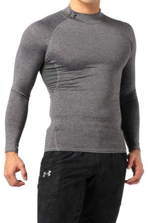 UA HG ARMOUR LS SHIRT MOCK (GRAY)